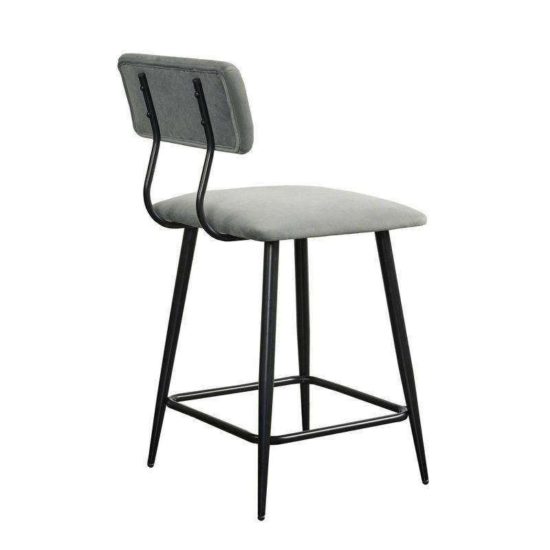 Henrick Velvet Metal Frame Counter Stool