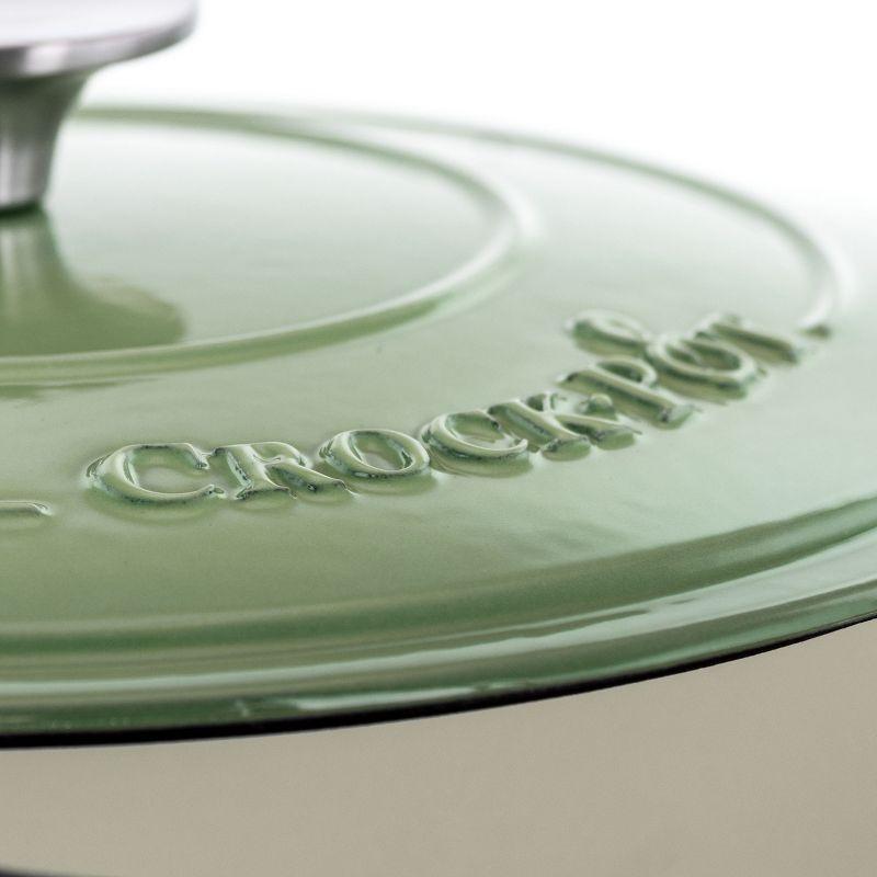 Crock-Pot Artisan 2 Piece 7 Quarts Enameled Cast Iron Dutch Oven in Pistachio Green