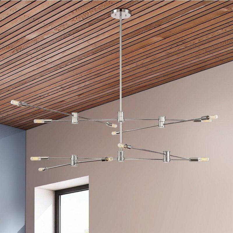 Warm Brass Adjustable Sputnik 12-Light Chandelier