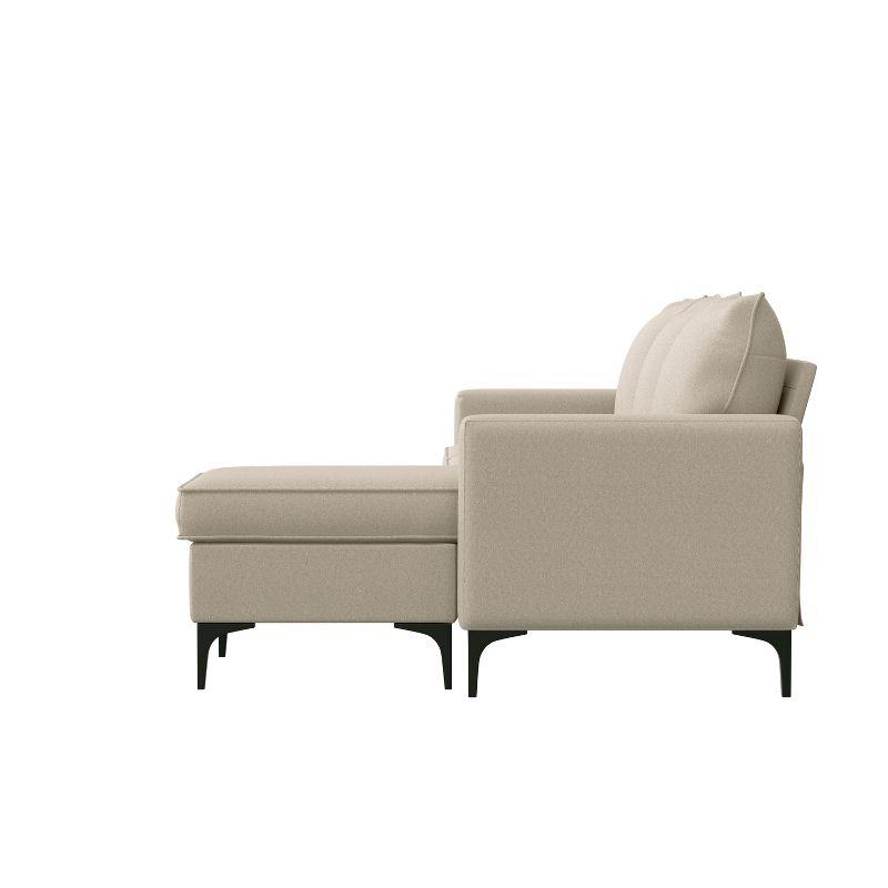 Alamay Upholstered Reversible Sectional Chaise Oatmeal - Hillsdale Furniture: Modern Polyester Sofa with Wood Legs