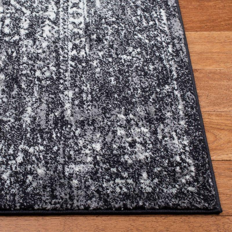 Reversible Black and Grey Easy-Care Synthetic Runner Rug - 2'2" x 11'