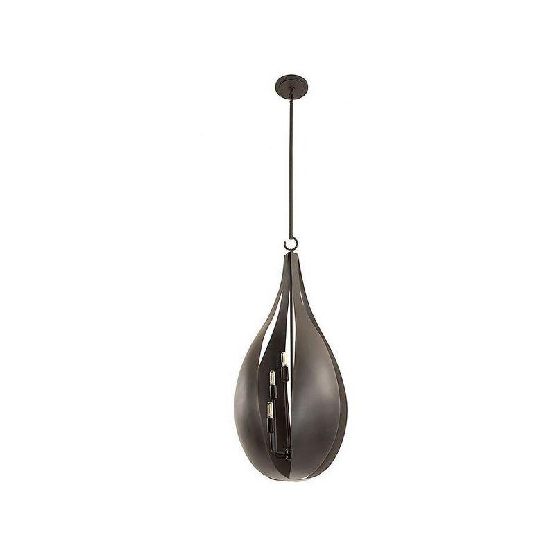 Bali Black Cashmere 6-Light Pendant with Painted Metal Shade