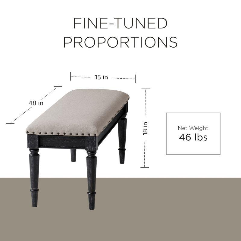 Maven Lane Elizabeth Traditional Upholstered Wooden Bench