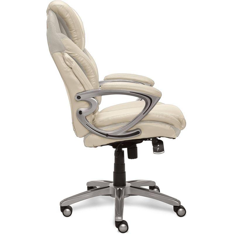 Works Executive Office Chair with Air Technology Comfortable Cream - Serta: Ergonomic Lumbar Support, Fixed Arms, Wood Frame