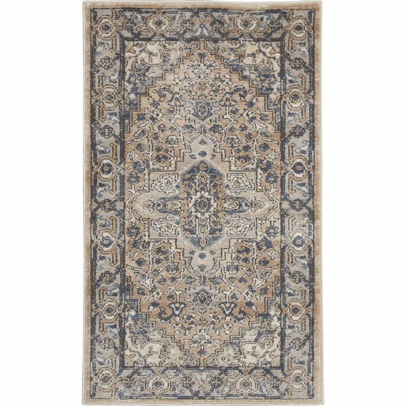 Nourison Concerto Center Medallion Indoor Rug Beige Grey 2'2" x 3'9"