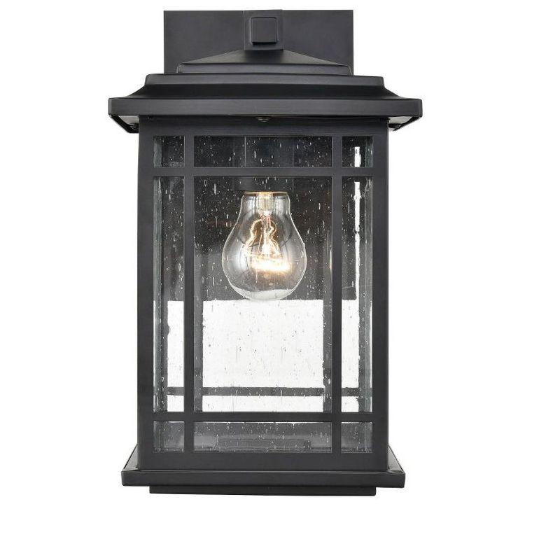 Armington Powder Coat Black Metal Outdoor Wall Lantern 12"x7"