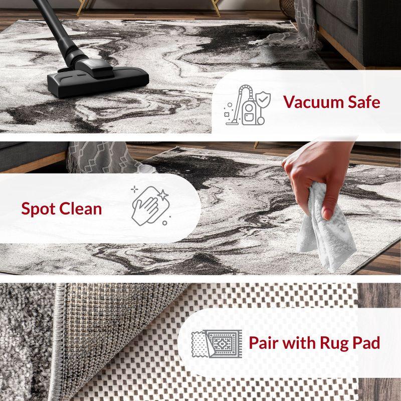Nuloom Remona Abstract 5x8 Indoor Area Rug for Living Room Bedroom Dining Room Kitchen, Grey/Ivory