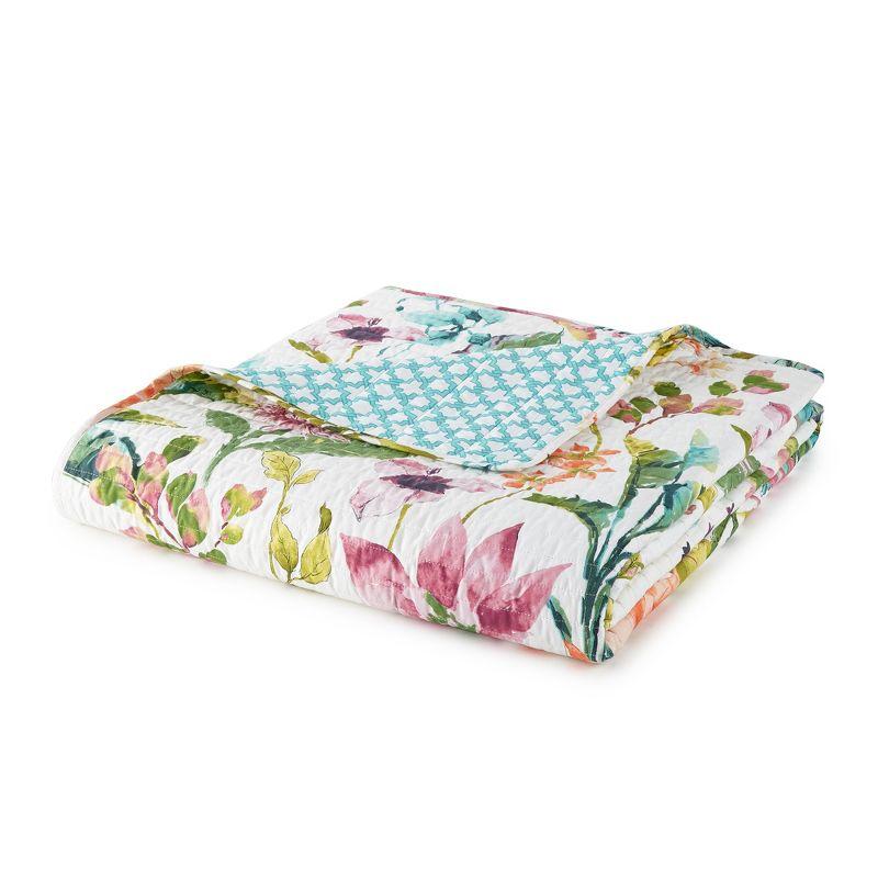 Malana Tropical Multicolor Cotton Reversible Full/Queen Quilt Set