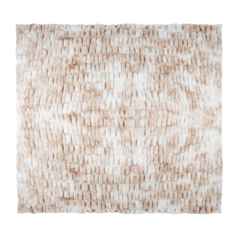 Lavish Home Oversized Ruched Faux Fur Blanket - 60x80-Inch Jacquard Faux Fur Queen-Size Throw for Sofas and Beds - Luxurious Bedding by Lavish Home