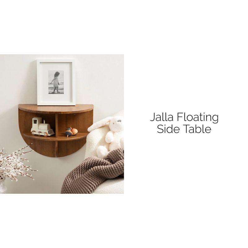 Jalla Rustic Brown Wood Floating Side Table with Shelf