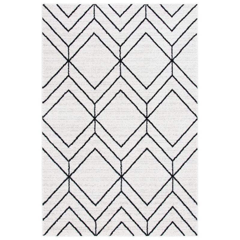 Adirondack ADR241 Machine Made Indoor Area Rug - Ivory/Black - 5'-1"x7'-6" - Safavieh