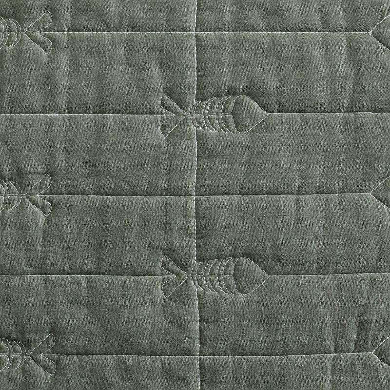Eddie Bauer Eddie Bauer Troutdale Green Cotton Reversible Quilt Set