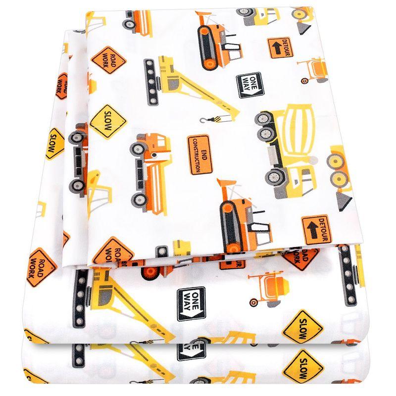 Construction Trucks Microfiber Kids' Sheet Set By Sweet Home Collection®