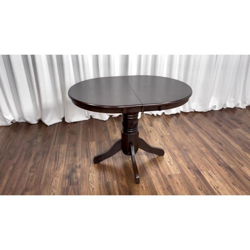 Extendable Dining Table White - CorLiving: Oval Pedestal Kitchen Table with Butterfly Leaf, Seats 4