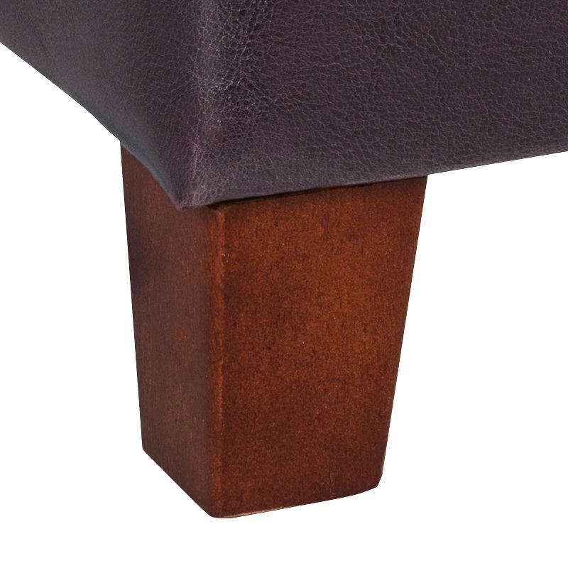 Square Tufted Faux Leather Storage Ottoman - HomePop