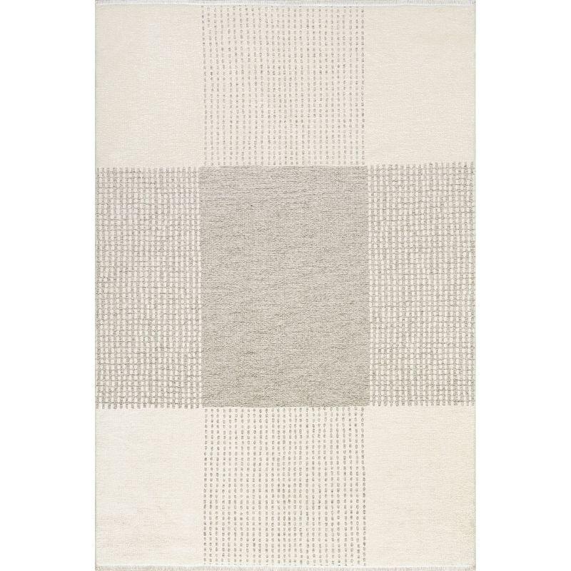 Nuloom Kirby Plaid Pet Friendly Premium Reversible Machine Washable Area Rug, 7' 10" x 10', Cream