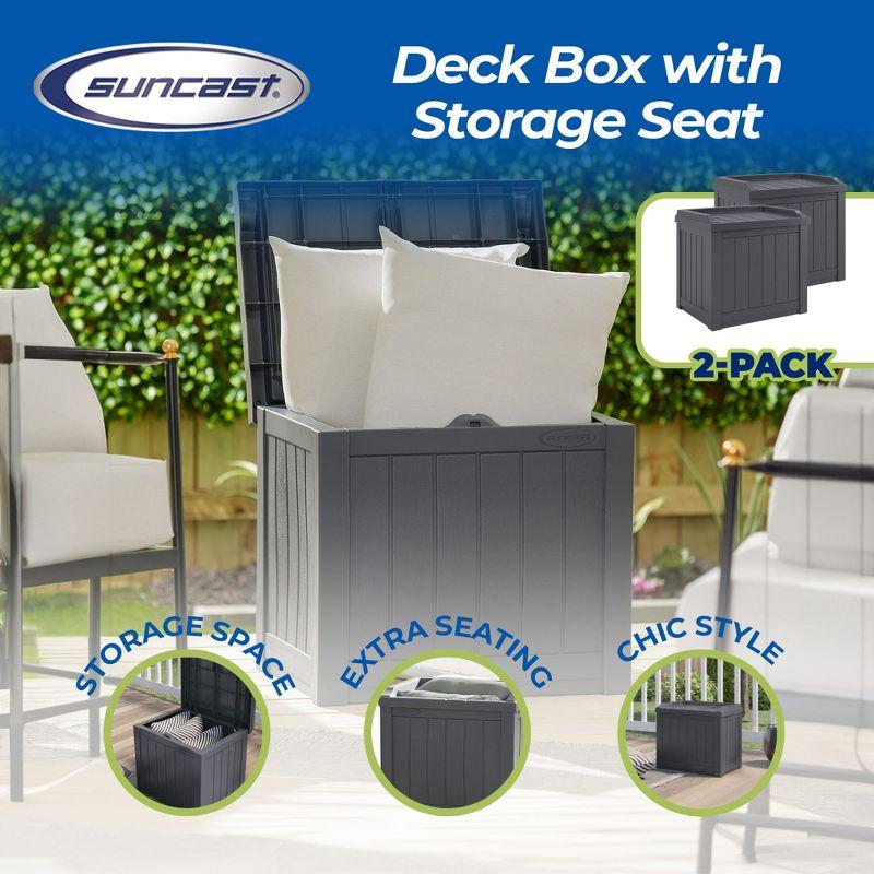 Suncast Suncast 22 Gallon Water Resistant Deck Box with Storage Seat