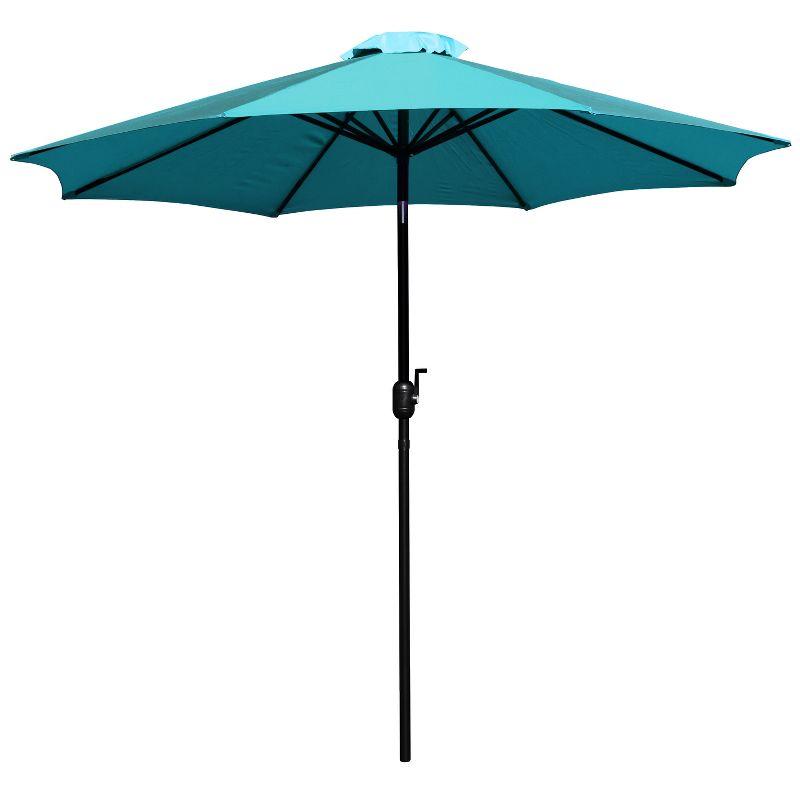Flash Furniture Teal 9 FT Round Umbrella with 1.5" Diameter Aluminum Pole with Crank and Tilt Function