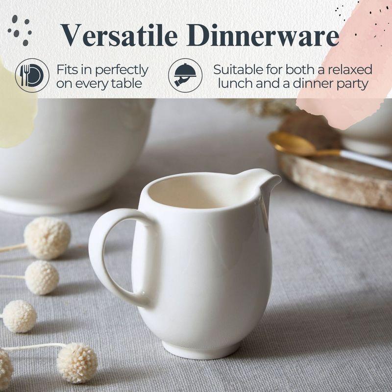 Portmeirion Soho Cream Jug - 6 oz Contemporary White Earthenware Creamer with Handle, Made in the UK, Microwave & Dishwasher Safe