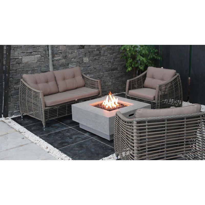 Manhattan  36" Outdoor Fire Pit Propane Table Backyard Patio Heater - Elementi