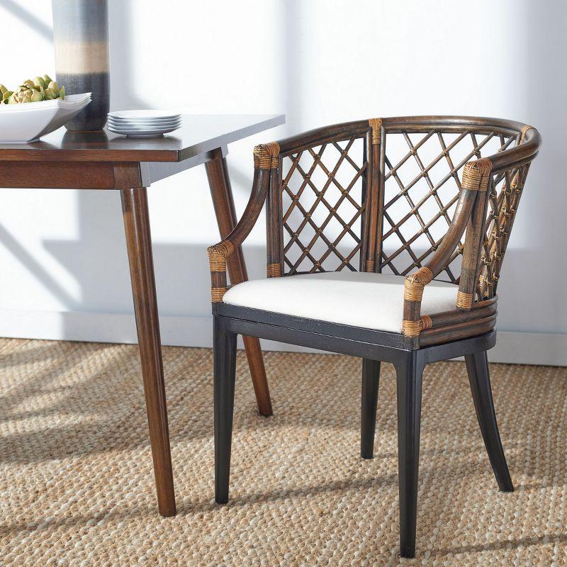 Carlotta Arm Chair - SEA4013 - Brown/Black - Safavieh
