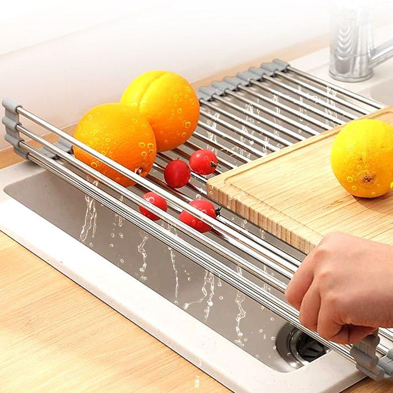 Adjustable Stainless Steel Over The Sink Dish Rack