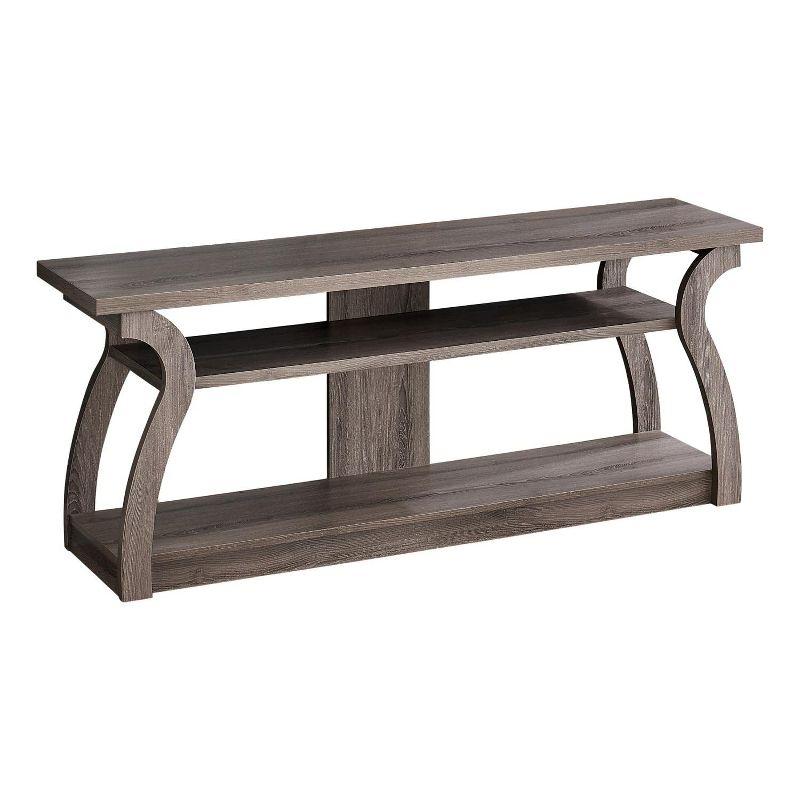 Dark Taupe 60-Inch Contemporary Media Console with Shelves