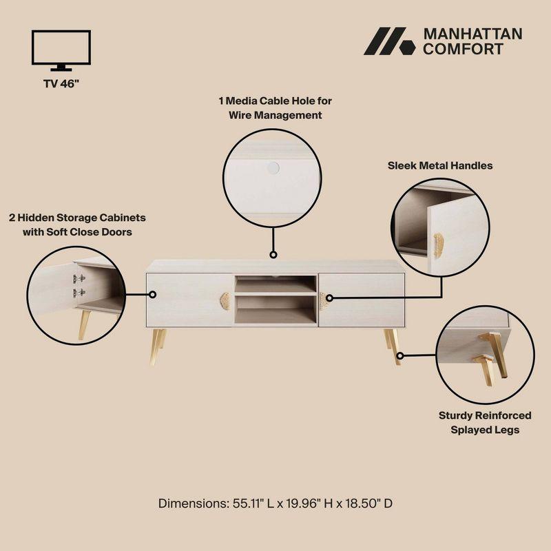 Manhattan Comfort 55.10" Haley TV Stand for TVs up to 46" White