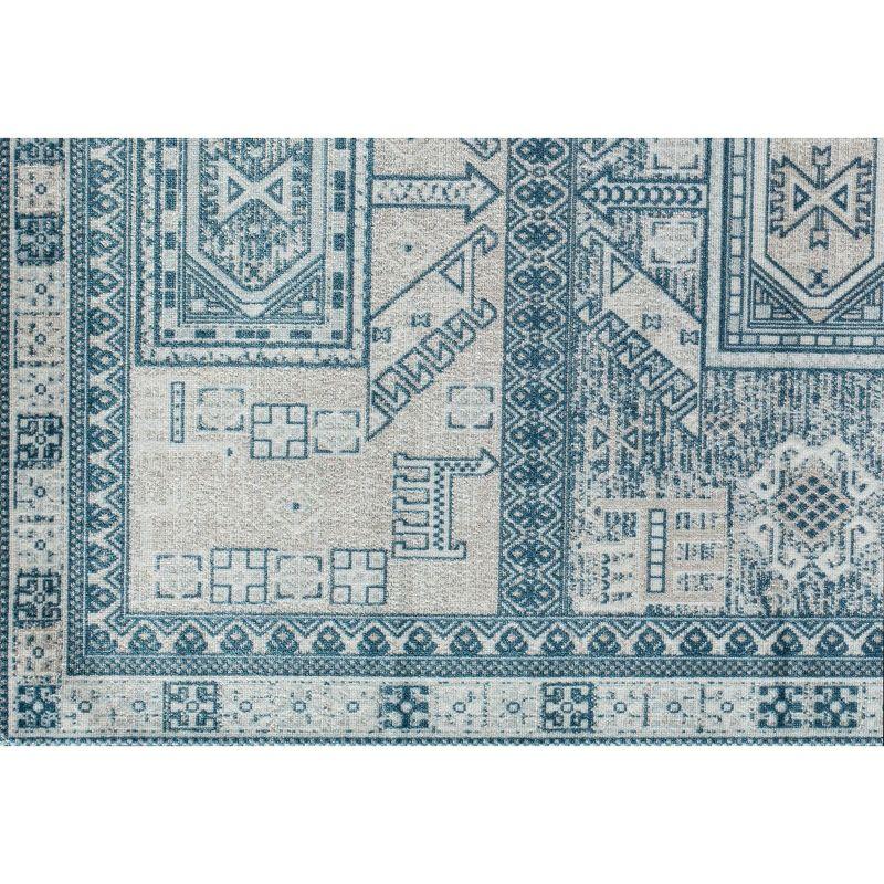 Rugs America Freida FY60A Azure Vintage Farmhouse Area Rug for Dining Room Rug Neutral Rug Living Room Rug Kitchen, 5'x7'