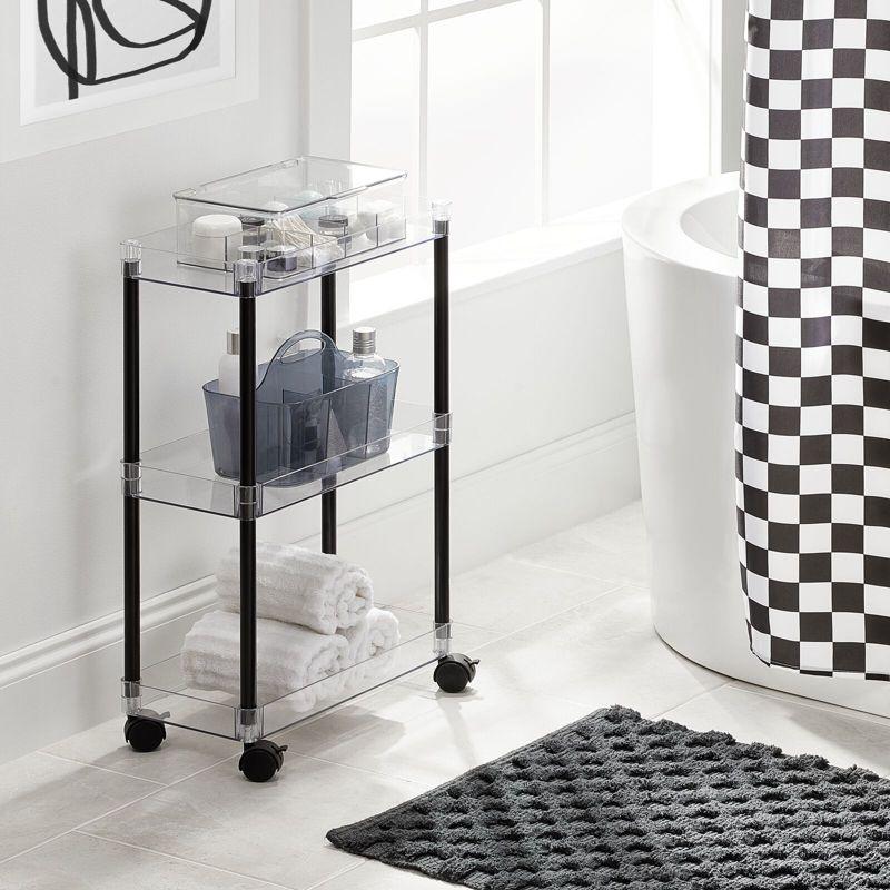 mDesign Slim 3-Tier Portable Household Rolling Cart with Wheels