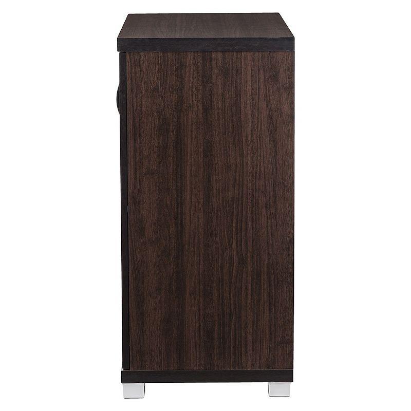 Zentra Modern and Contemporary Sideboard Storage Cabinet with Glass Doors - Dark Brown - Baxton Studio