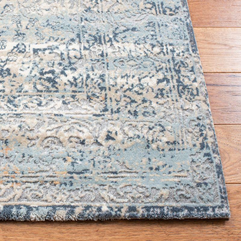 Martha Stewart Blue Synthetic Runner Rug