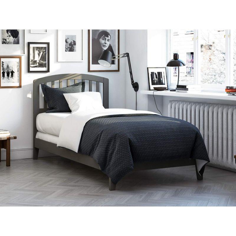 AFI Furnishings Richmond Twin Extra Long Traditional Bed with Open Footboard and Turbo Charger in Grey