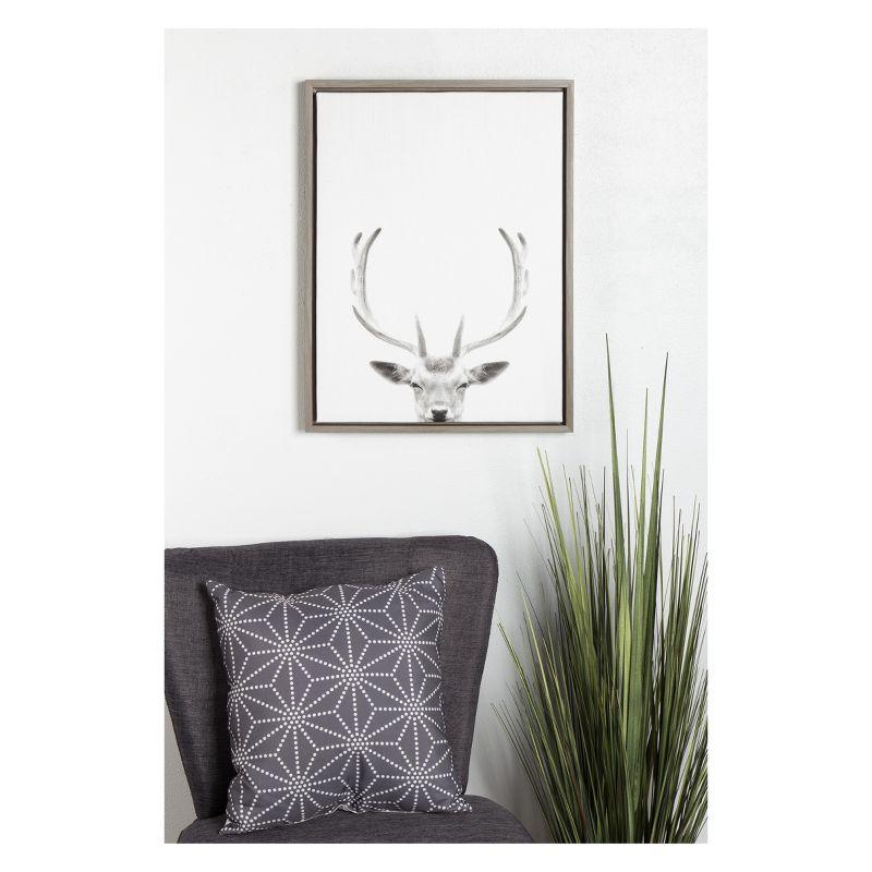 Kate & Laurel All Things Decor Sylvie Deer Framed Canvas Wall Art by Simon Te of Tai Prints