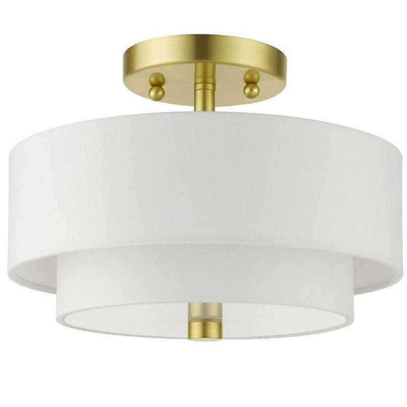 Livex Lighting Meridian 2 - Light Semi-Flush Mount in  Satin Brass