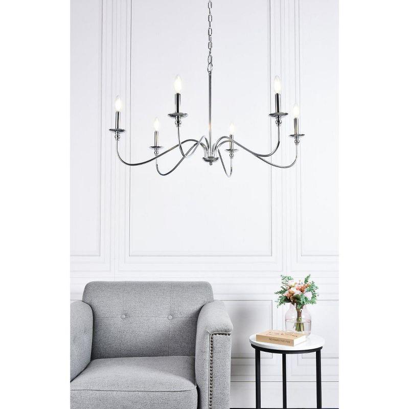 Elegant Lighting Rohan 6 lights polished nickel chandelier