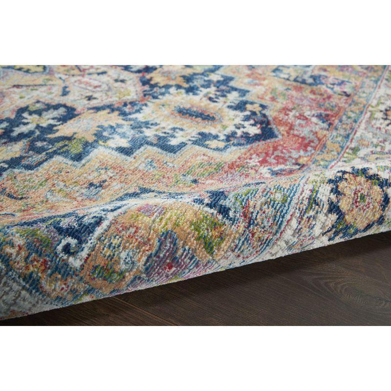 Nourison Global Vintage Center Medallion Indoor Area Rug Blue/Multicolor 7'10" x 9'10"