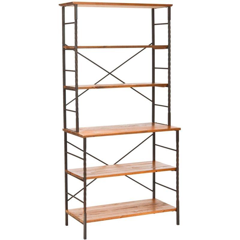 Brooke 6-Tier Etagere - Antique Pewter/Brown - Safavieh