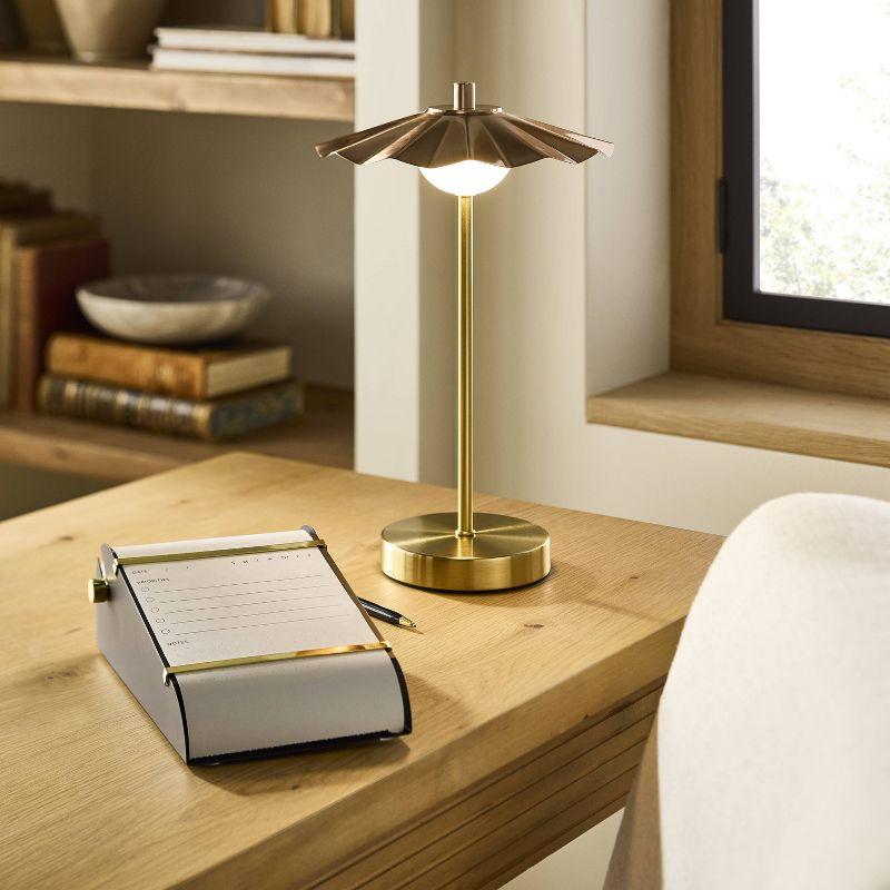 Portable Scallop Shade Table Lamp Brass/Copper (Includes LED Light Bulb) - Hearth & Hand™ with Magnolia