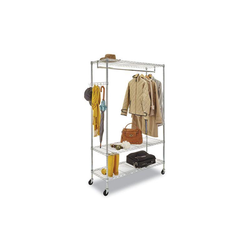 Alera® Wire Shelving Series Metal Rolling Clothing Rack