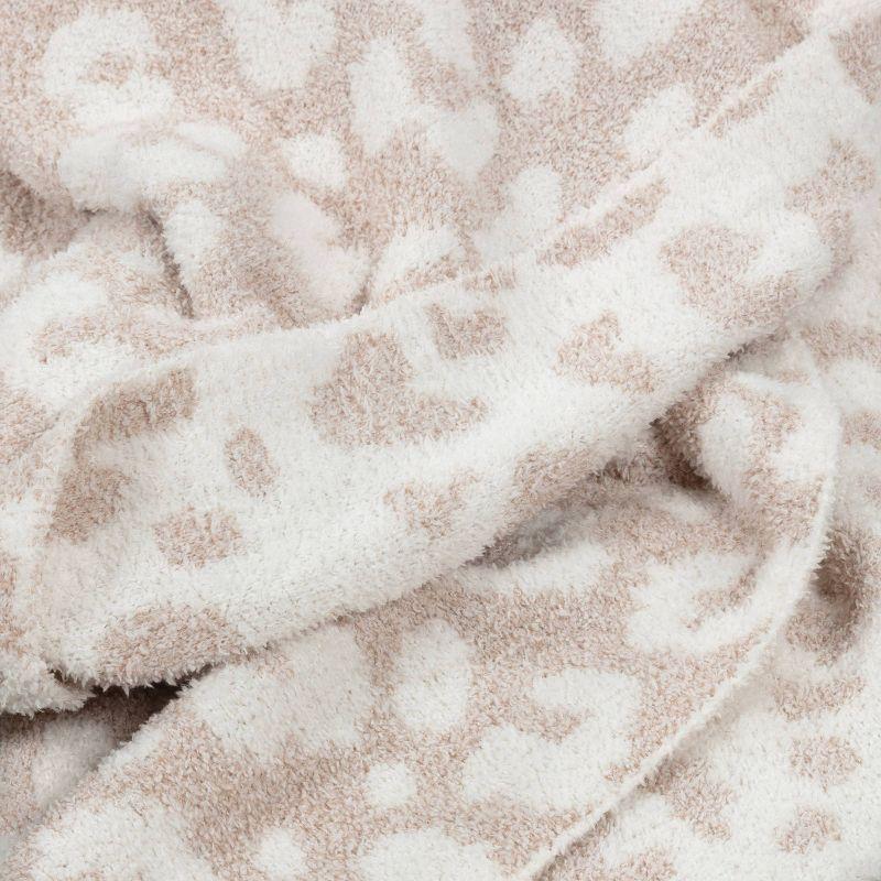 Cozy Feathery Knit Cheetah Throw Blanket Beige - Threshold™: Sensory Friendly, Jacquard Weave, 50x60"