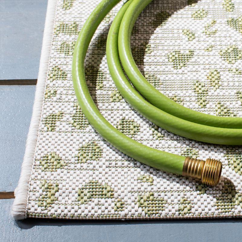 Courtyard CY8505 Power Loomed Indoor/Outdoor Area Rug - Ivory/Sage Green - 5'3"x7'7" - Safavieh.