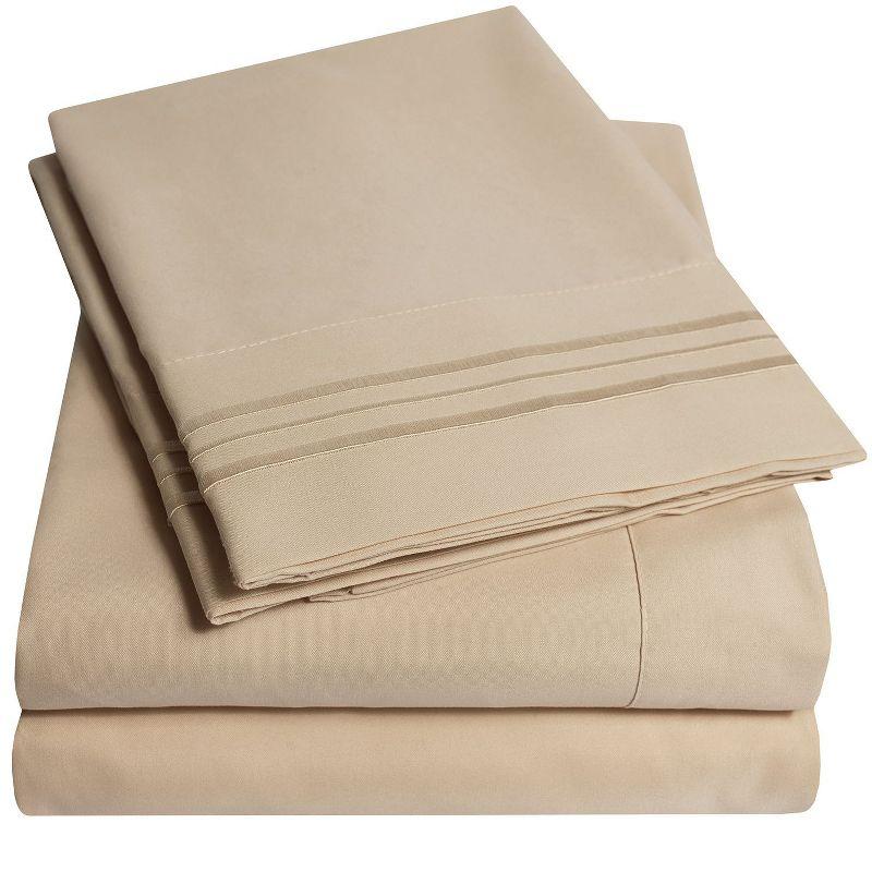 4 Piece Sheet Set, Ultra Soft 1800 Series, Double Brushed Microfiber by Sweet Home Collection®