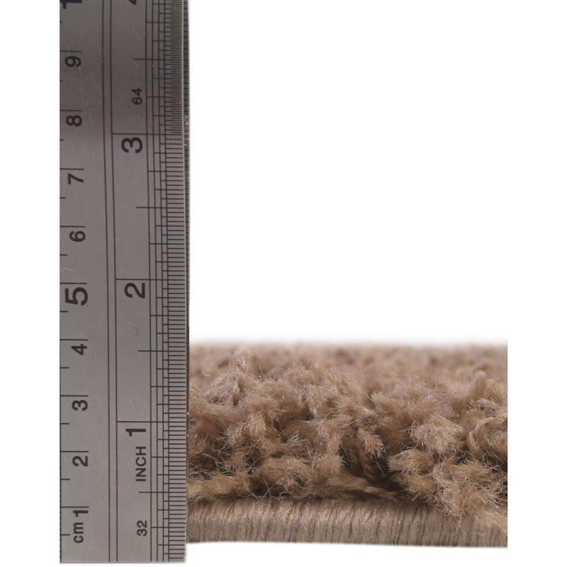 Unique Loom 4' 0 x 6' 0 Solid Shag Sandy Brown Area Rug