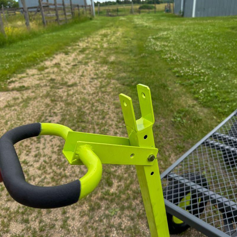 Yard Tuff Jumbo Wagon Heavy Duty Steel Mesh Deck Utility Outdoor Yard Cart, 1400 Capacity Haul with Large Stable Tires, 34 x 52 Inch, Gray/Green