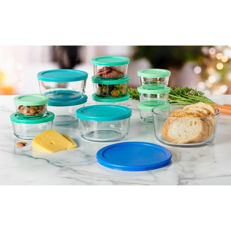 Anchor Hocking 24pc Glass SnugFit Food Storage Container Set: Oven & Freezer Safe, Microwave Safe Without Lid, Dishwasher Safe