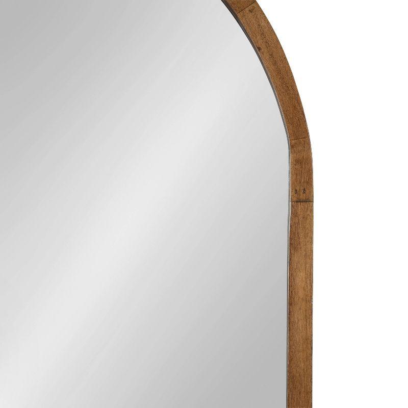 16" x 48" Hutton Wood Framed Arch Decorative Wall Mirror Rustic Brown - Kate & Laurel All Things Decor