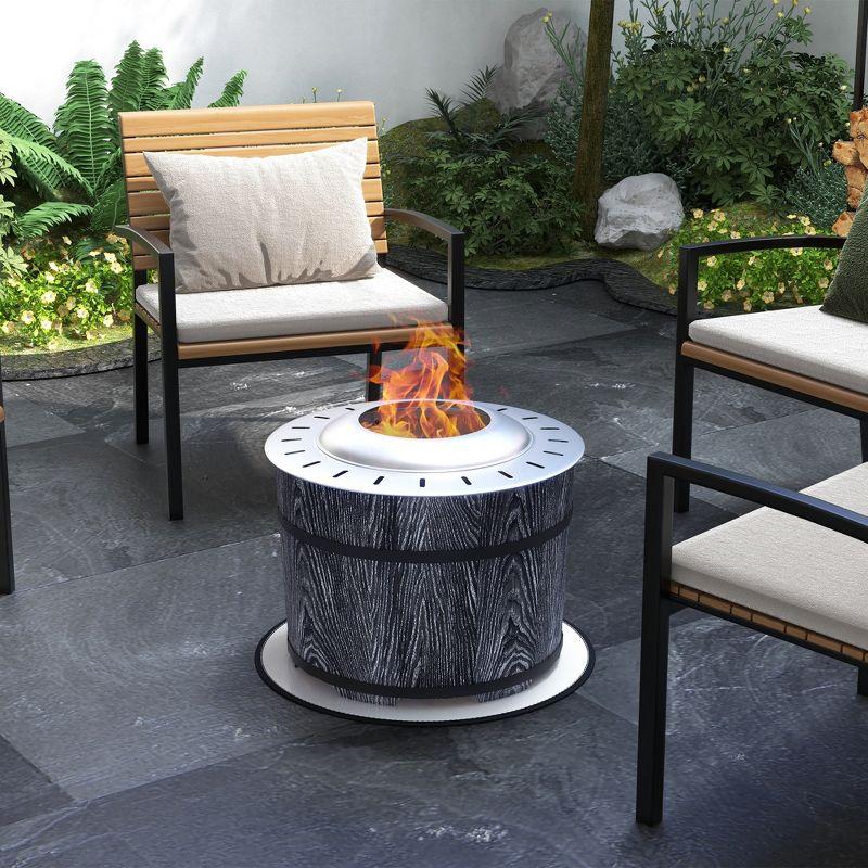 Outsunny 20.5" H x 20.5" W Stainless Steel Wood Burning Outdoor Fire Pit