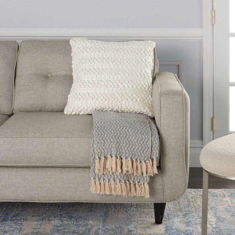 Mina Victory Striped Throw Pillow With Texture