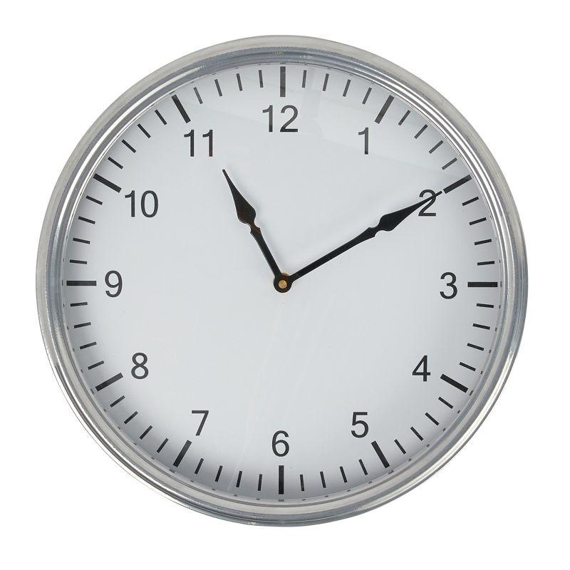 Storied Home Classic Round Metal Wall Clock, Antique Nickel Finish